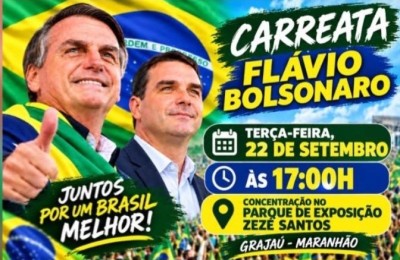 Direita Grajauense realiza nesta terça-feira (22) carreata em apoio a Flávio Bolsonaro que promete ser uma das maiores do MA