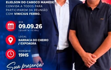 Vereador Elielson do Caboco Mamede convida população para reunião com Vinícius Ferro nesta quarta-feira (9) em Grajaú