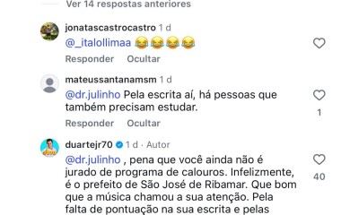 Julinho debocha de cobrança sobre fardamento e Duarte rebate: “Você é prefeito, não jurado de programa de calouros”
