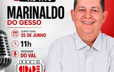 Empresário Marinaldo do Gesso concede entrevista nesta quinta-feira (25) à Rádio Cidade FM 91,1