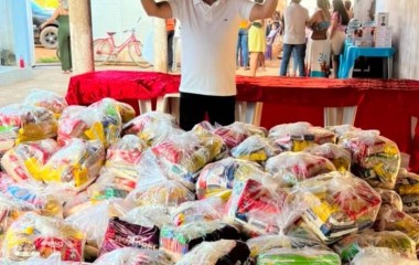 Vereador Antônio Carlos da Vilinha promove 2º encontro solidário com entrega de cerca de 260 cestas básicas em Grajaú