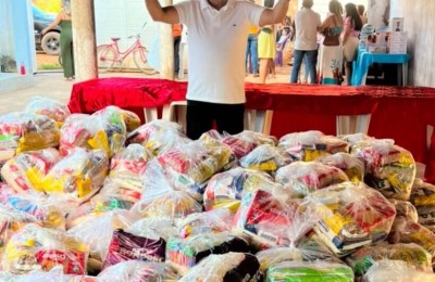 Vereador Antônio Carlos da Vilinha promove 2º encontro solidário com entrega de cerca de 260 cestas básicas em Grajaú